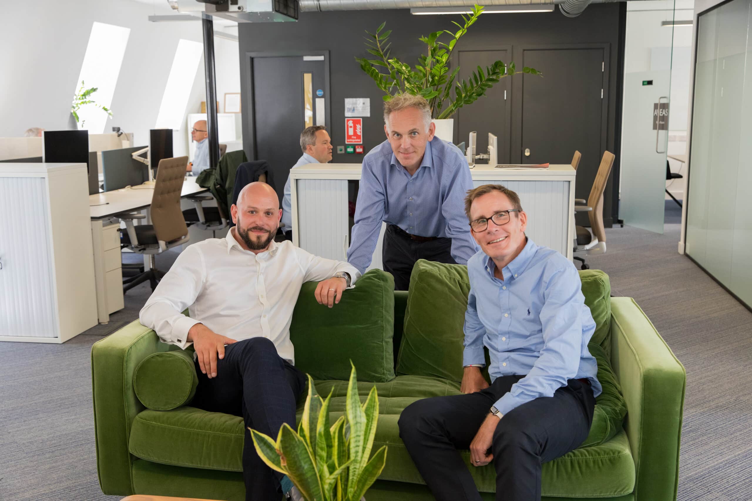 Doug Collyer, Managing Director of emagine UK & Netherlands, together with Damien Tibble and Joel Stewart, co-founders of Aveas Consulting.